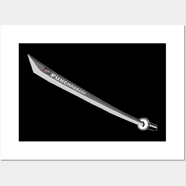 Katana with Blank Text, v. Code Dark Light Grey Wall Art by punchado